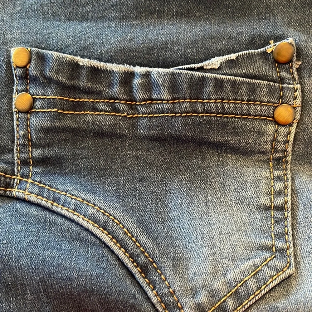 Esteez Women’s Denim Stretch Midi Skirt With Bottom Flare/Detailed StitchSize 10 - Picture 10 of 11